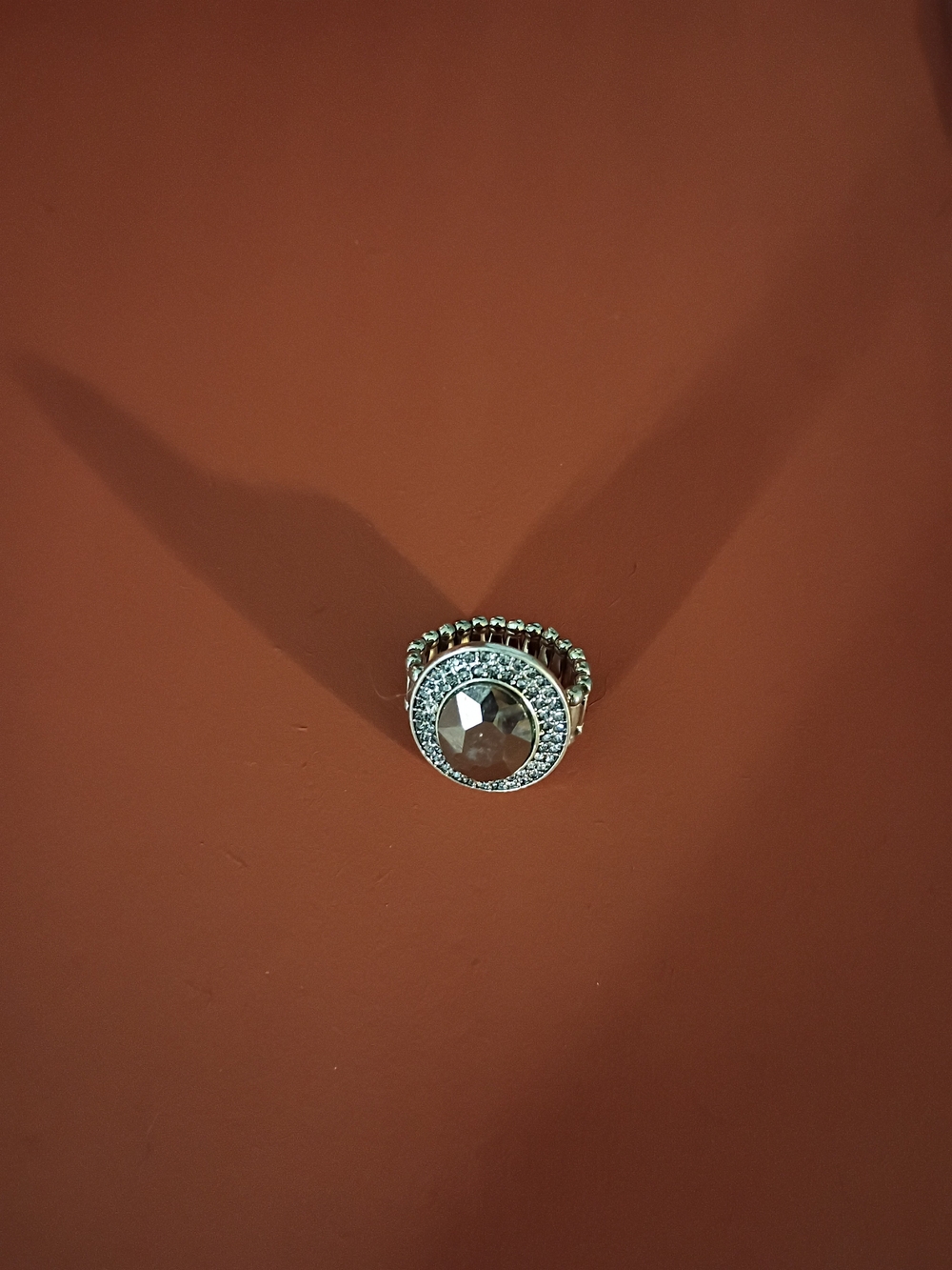 paparazzi Silver-Tone Faceted Clear Halo Ring